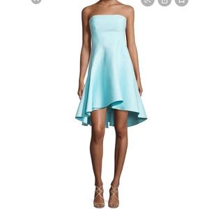 halston heritage strapless fit & flare dress